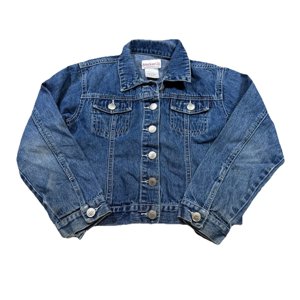 Vintage American Girl Denim Jacket Cotton Button Up Preppy School Academia Small
